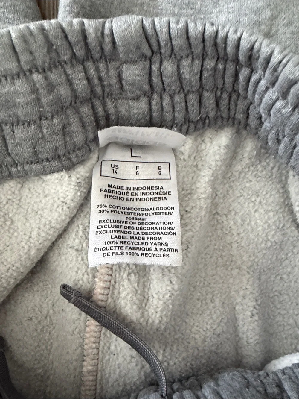adidas Kids Light Gray Fleece Joggers. Boys size large 14